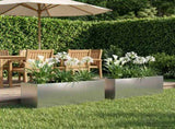 Garden Planter 2 pcs Silver 80 x 30 x 30 cm Stainless Steel 8005213