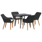 Garden Dining Set with Cushion 5 pcs Black Poly Rattan 3261664