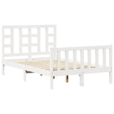 Bed Frame without Mattress White 120x200 cm Solid Wood Pine 3191967