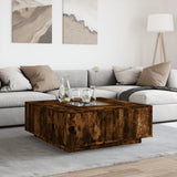 Coffee Table with Infinity LED Smoked Oak 100x100x40 cm 3284046