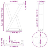 Coffee Table Legs 2 pcs Natural Steel 28x cm Steel 4012699