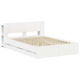 Bed Frame with Storage White 150 x 200 cm Engineered Wood 3433972