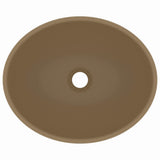 Luxury Basin Oval-shaped Matt Cream 40x33 cm Ceramic 146930
