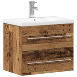 Bathroom Sink Cabinet with Drawer Wall-mounted 2 pcs Old Wood 3332496