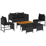 Garden Sofa Set 6 pcs Black Poly Rattan 4104700
