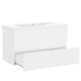Sink Cabinet with Built-in Basin White Engineered Wood 3071549