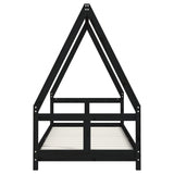 Kids Bed Frame Black 80x200 cm Solid Wood Pine 834452