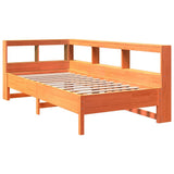 Bookcase Bed without Mattress Wax Brown 75x190 cm Solid Wood Pine 3324447
