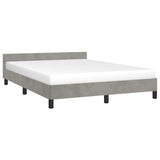 Bed Frame without Mattress Light Grey 135x190cm Double Velvet 349905