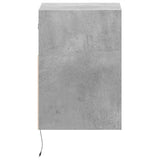 ZNTS Wall-mounted Bedside Cabinet with LED Lights Concrete Grey 3307981