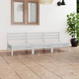3 Piece Garden Lounge Set White Solid Pinewood 3082443