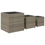 ZNTS Garden Planters 3 pcs Grey Poly Rattan 366397