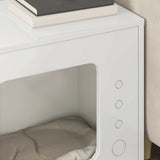 Cat House Gloss White 51 x 30 x 42.5 cm Engineered Wood 8000648