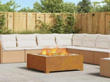 Fire Pit Brown 80 x 80 x 40 cm Weathering Steel 858965