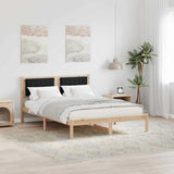 Bed Frame with Upholstered Headboard Black 140 x 190 cm 878266