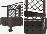Raised Bed with Trellis and Roof Brown 203.5 x 40 x 129 cm PP 3423152