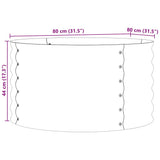 Garden Raised Bed Brown 80 x 80 x 44 cm Steel 42011334