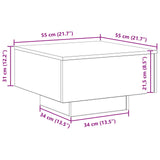 Coffee Table Black Oak 55 x 55 x31 cm Engineered Wood 862996