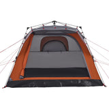 Camping Tent Cabin 4-Person Grey and Orange Quick Release 4004221