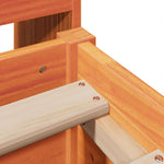 ZNTS Bed Frame without Mattress Wax Brown 135x190 cm Double Solid Wood Pine 3323394