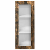 Wall Glass Cabinet PORTO Smoked Oak 40 x 31 x 100 cm 885450