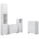 ZNTS 4 Piece Bathroom Furniture Set High Gloss White 3071717