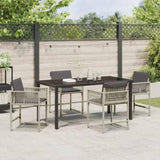Garden Dining Set 5 pcs Light Grey Poly Rattan 3380763