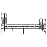 Metal Bed Frame without Mattress with Footboard Black 200x200cm 377142