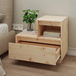 ZNTS Bedside Cabinet 60x34x51 cm Solid Wood Pine 814374