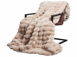 Anti-Slip Faux Rabbit Fur Blanket Olite Beige 240 x 270 cm 42021788