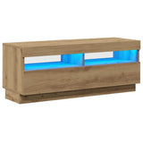 TV Cabinet with LED Lights Artisian Oak 100x35x40 cm Engineered Wood 856356