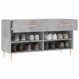Shoe Bench Concrete Grey 102x35x55 cm Engineered Wood 829728