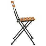 Folding Bistro Chairs 6 pcs Solid Wood Teak and Steel 3152110