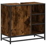 Bathroom Sink Cabinet Smoked Oak 65x33x60 cm Engineered Wood 849286