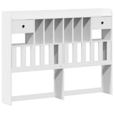 Bookcase Bed without Mattress White 160x200cm Solid Wood Pine 3322697
