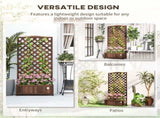 53L Garden Wooden Planter Box with Trellis Free Standing Flower Raised Bed with Lattice for Climbing T3398P325312