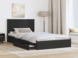 Storage Bed with Headboard Black 100 x 200 cm Engineered Wood 3411237