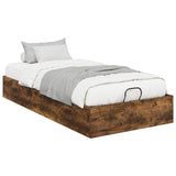 Ottoman Bed Frame Smoked Oak 203 x 90 x 25 cm Engineered Wood 3409257