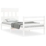 Bed Frame without Mattress White 100x200 cm Solid Wood 3195147