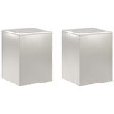 Plant Stand 2 pcs Silver 30 x 30 x 40 cm Steel 8012469