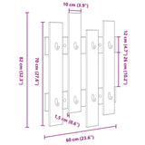 Wall-Mounted Coat Rack Black Oak 60 x 3 x 82 cm Engineered wood 874476