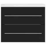 Sink Cabinet with Built-in Basin Black Engineered Wood 3099042
