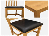 Dining Set 5 pcs Black Solid Oak Wood 3430240