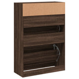 Shoe Cabinet with 2 Flip-Drawers Brown Oak 80x34x116 cm 3214412
