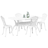 Garden Dining Set 5 pcs White Aluminium 3334670