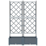 Garden Planter 2 pcs LiGht Grey 80 x 40 x 125.5 cm PP 42002883