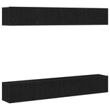 TV Cabinet Set 4 pcs Black Oak Engineered Wood 3333050