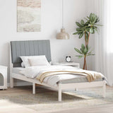 Bed Frame with Headboard White 90 x 190 cm Solid Pine Wood 878928