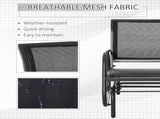 Outdoor Garden Glider Chair, Metal Frame Single Armchair Swing Seater w/ Breath Mesh Fabric Seat, T3398P325088
