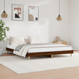 Bed Frame without Mattress Brown Oak 200x200 cm Engineered Wood 832012